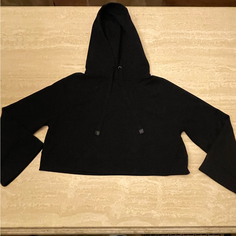 Athleta Steady State Cropped Sweatshirt Black Size XXS